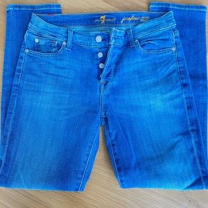 7 for all mankind skinny boyfriend jeans. Medium wash